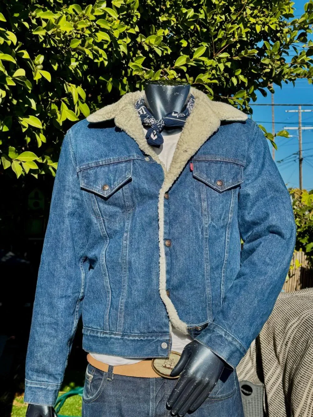 Vintage Levi's Sherpa Denim Jacket 42R